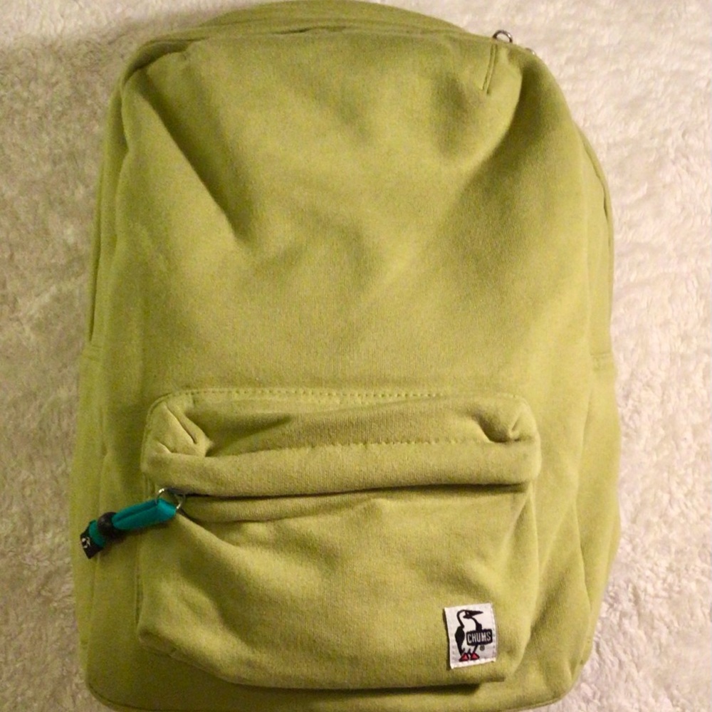 Unisex lime green CHUMS backpack (15 x 18)